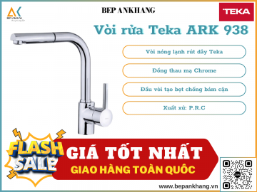 Vòi rửa chén Teka  ARK 938 CHROME - Chất liệu Đồng thau mạ Chrome - Sản xuất tại nhà máy Teka